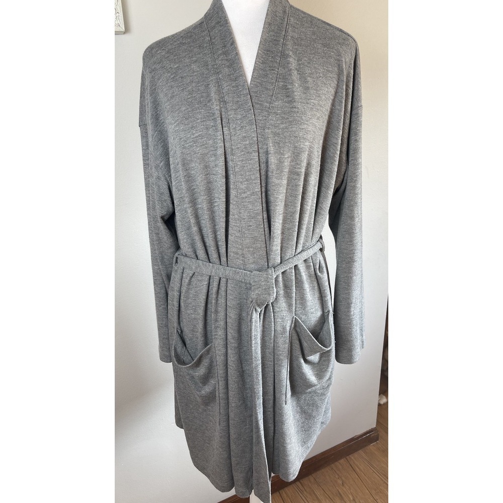 Aerie Soft Lightweight Gray Plush Robe Size Medium
